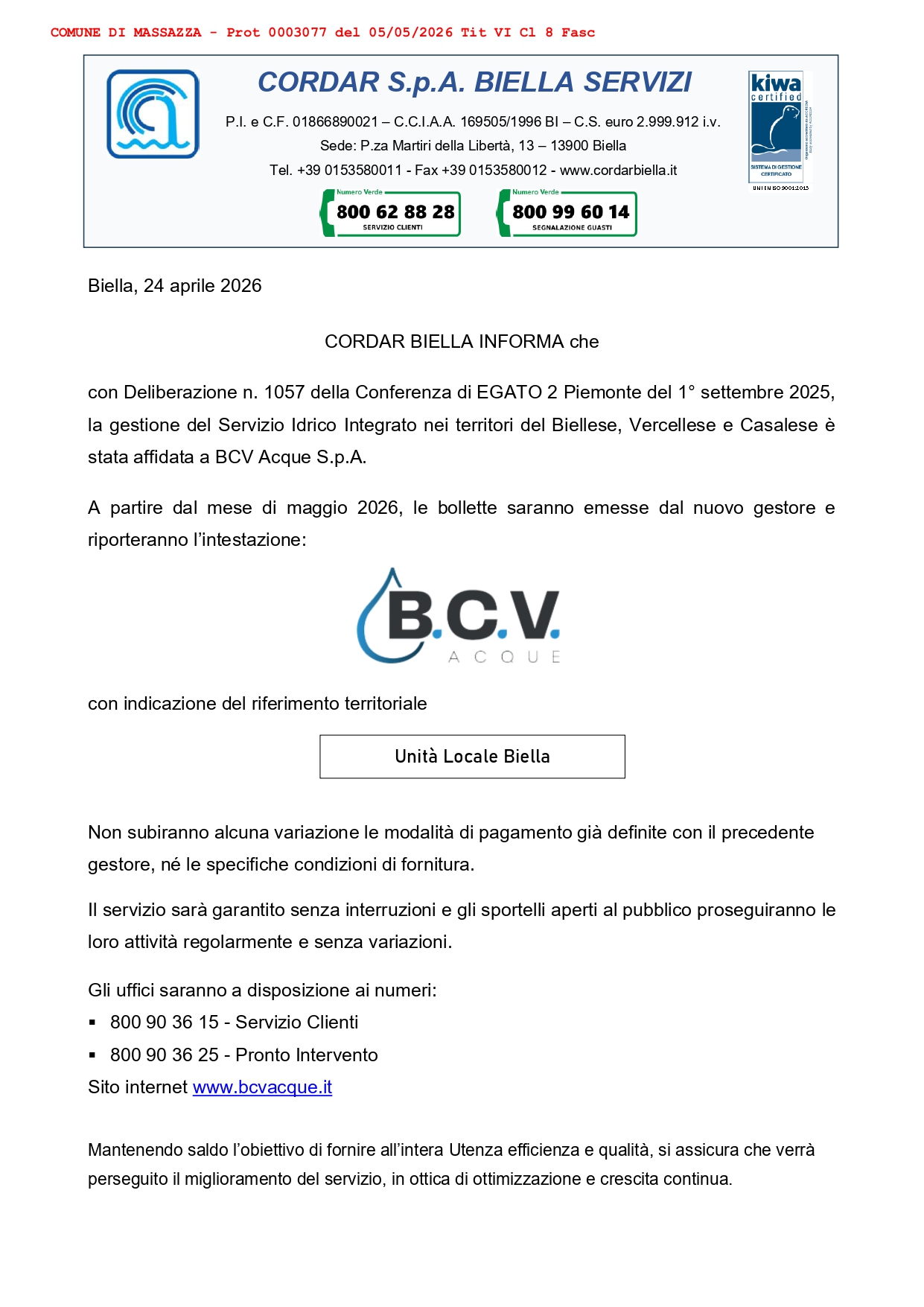 nuove bollette acquedotto