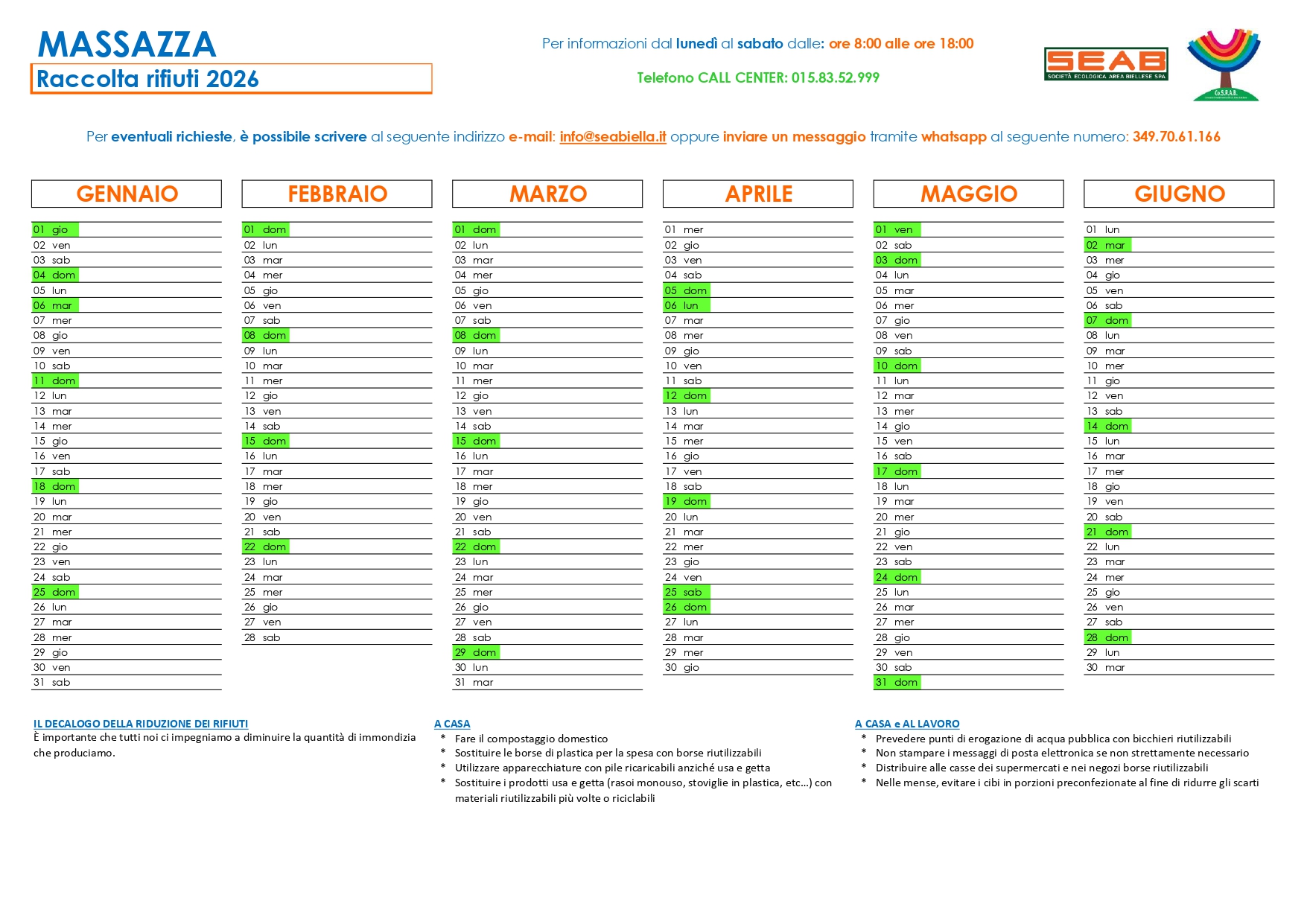Calendario SEAB